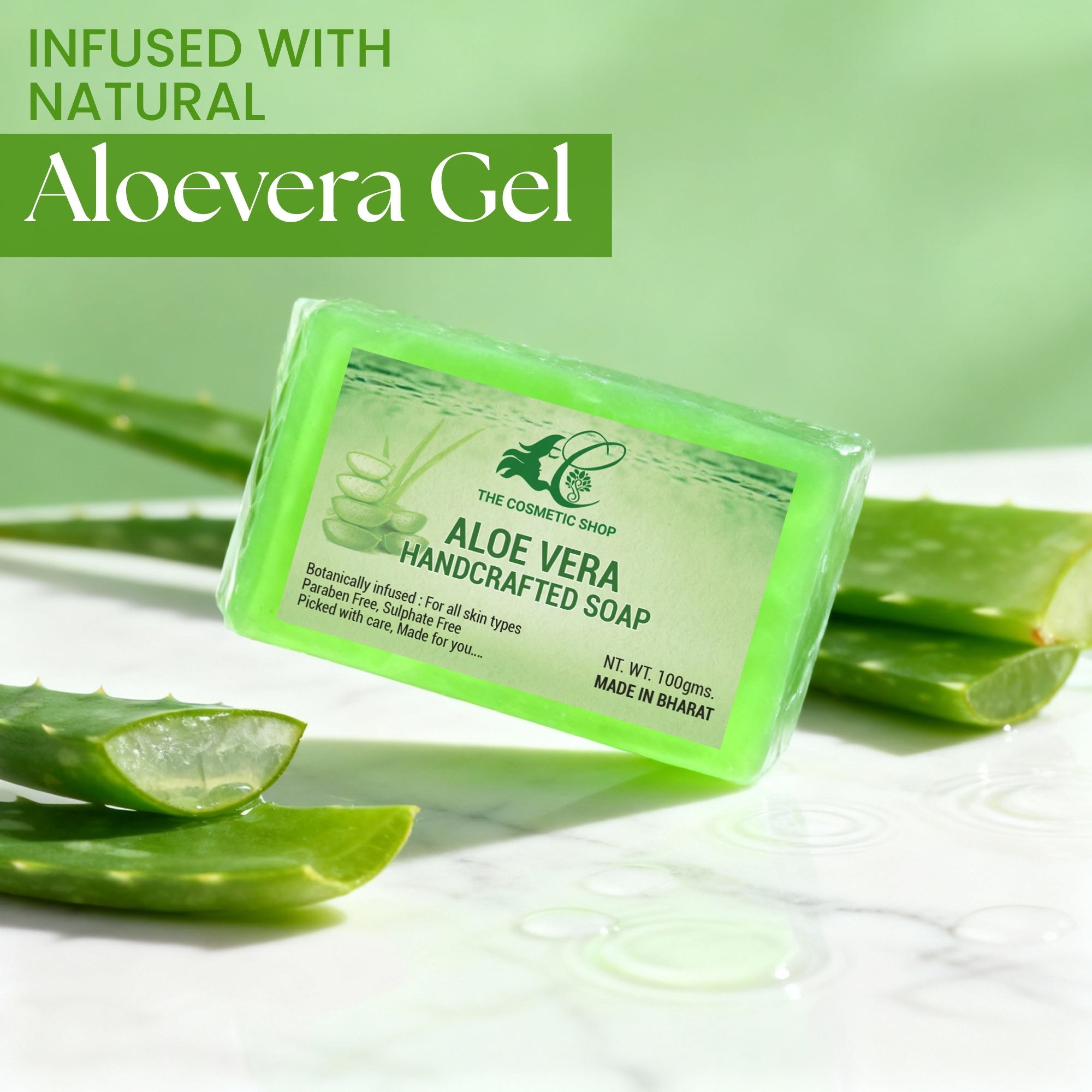 Person using Aloe Vera soap for a gentle and hydrating cleanse
