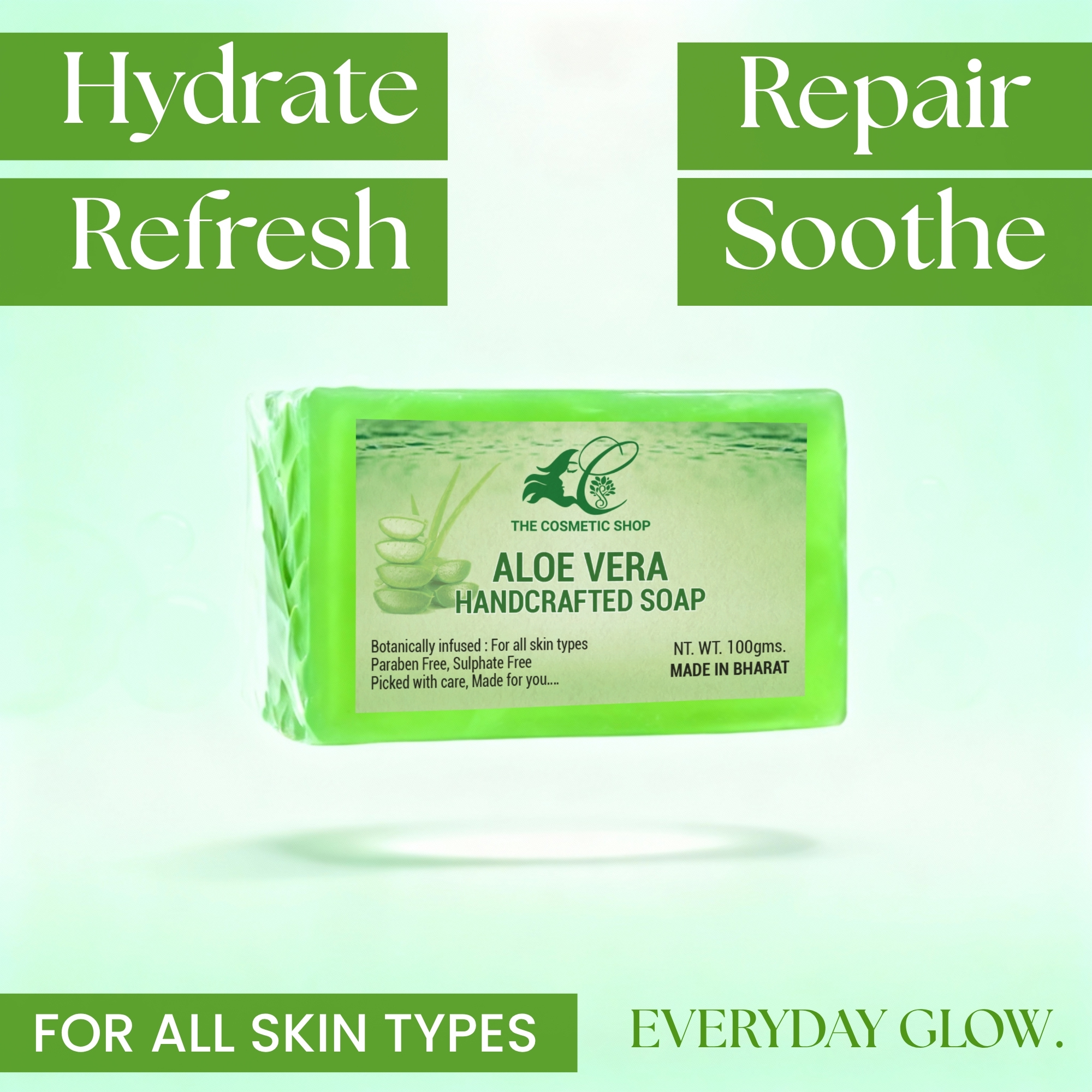 Safe and chemical-free handcrafted Aloe Vera soap labels