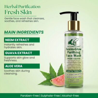 Neem leaf and Guava fruit extracts for herbal skin purification