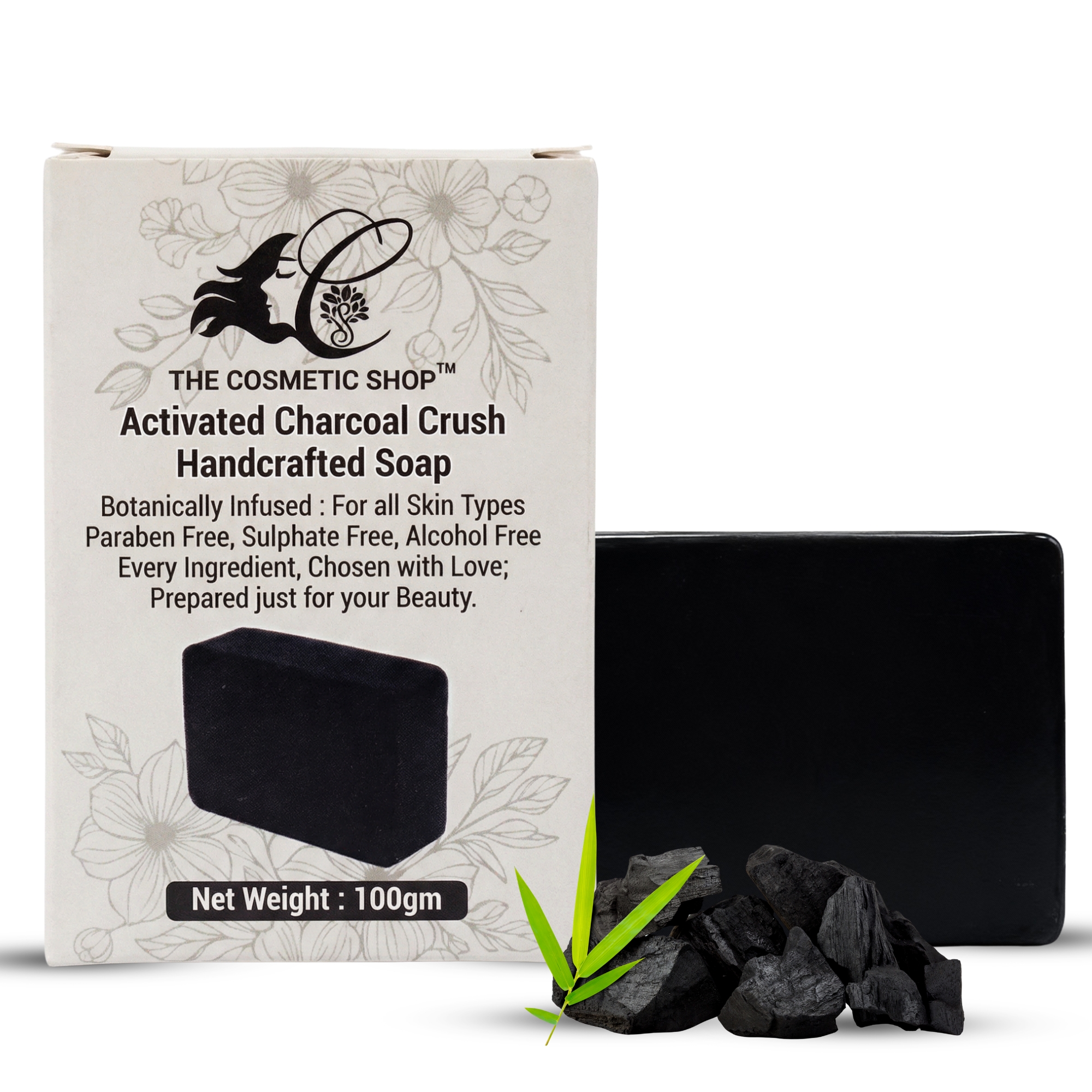 Activated Charcoal Crush Handcrafted Soap – Deep Detox & Pore Purifying Cleanser (100gm)