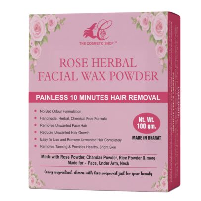 Rose Herbal Facial Wax Powder 100gm box for painless hair removal