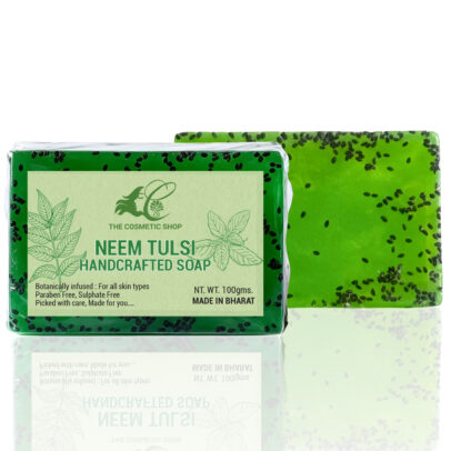 Neem Tulsi Handcrafted Soap 100gm for acne and blemish reduction